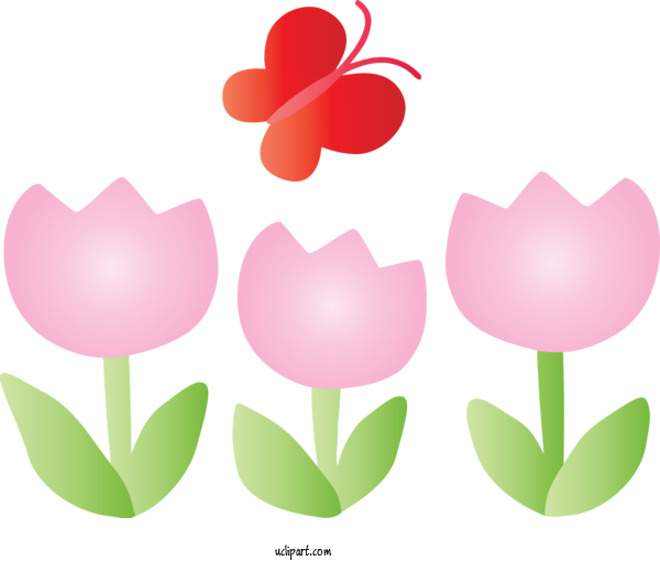 Free Nature Pink Tulip Heart For Spring Clipart Transparent Background