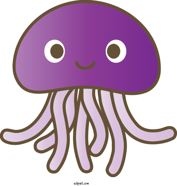 Free Animals Octopus Hair Violet For Jellyfish Clipart Transparent Background