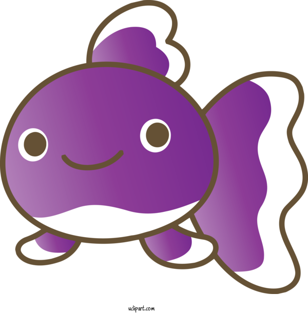 Free Animals Cartoon Violet Purple For Fish Clipart Transparent Background