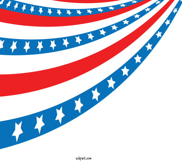 Free Holidays Flag Line Flag Of The United States For Fourth Of July Clipart Transparent Background