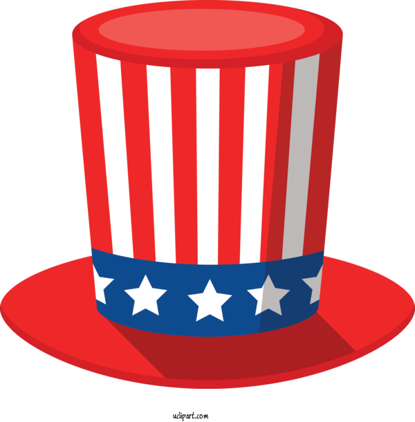 Free Holidays Costume Hat Costume Accessory Cylinder For Fourth Of July Clipart Transparent Background