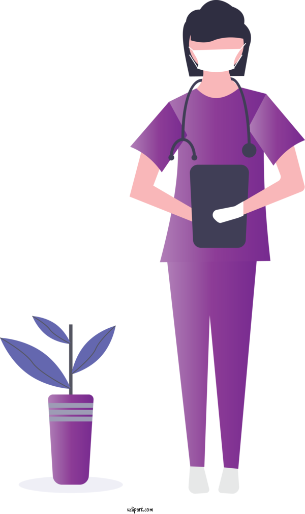 Free Occupations Violet Purple Plant For Nurse Clipart Transparent Background