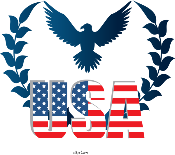 Free Holidays Wing Eagle Flag For Fourth Of July Clipart Transparent Background