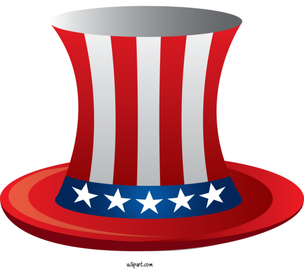 Free Holidays Costume Hat Flag Serveware For Fourth Of July Clipart Transparent Background