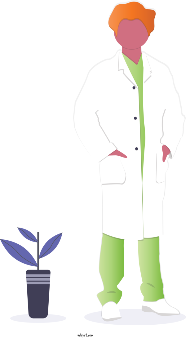 Free Occupations Standing Uniform Plant For Doctor Clipart Transparent Background