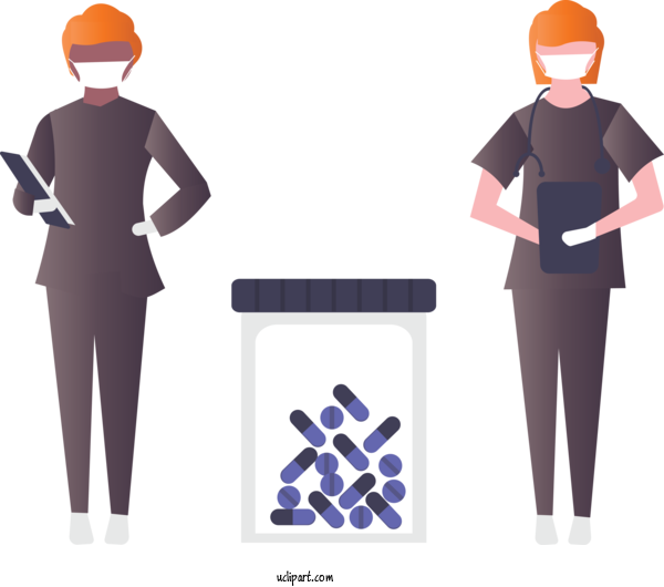 Free Occupations Clothing Standing Uniform For Nurse Clipart Transparent Background