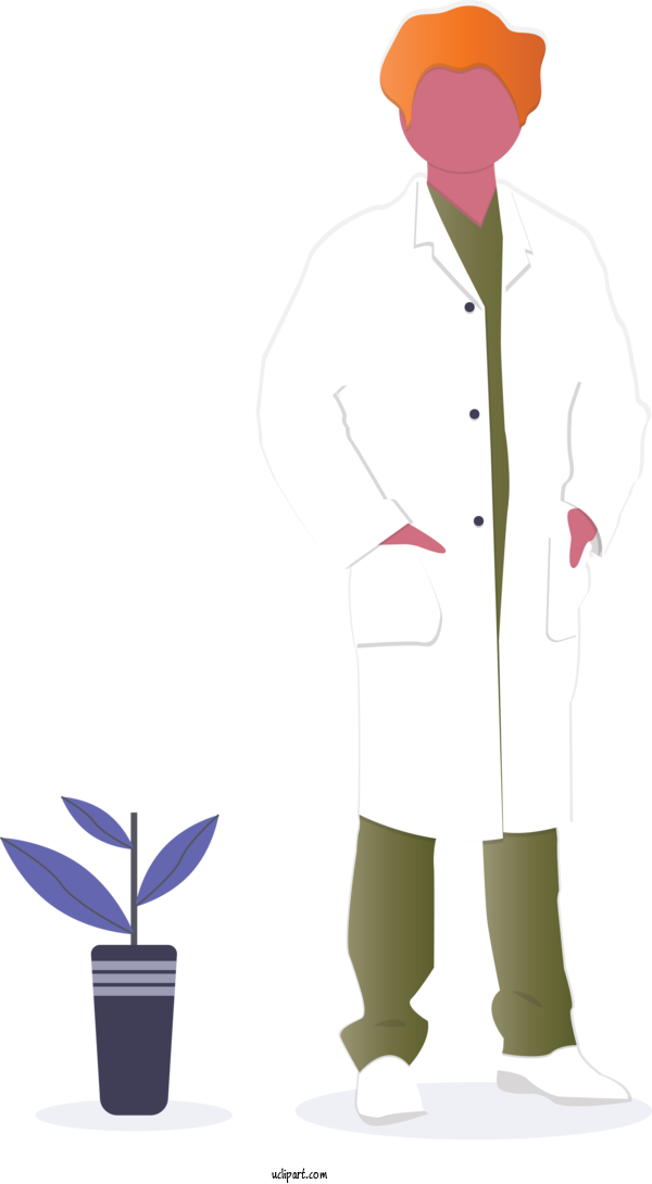 Free Occupations Standing Uniform Plant For Doctor Clipart Transparent Background
