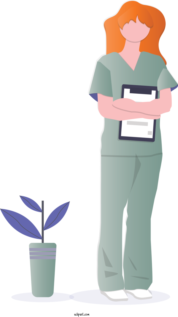 Free Occupations Standing Flowerpot Plant For Nurse Clipart Transparent Background
