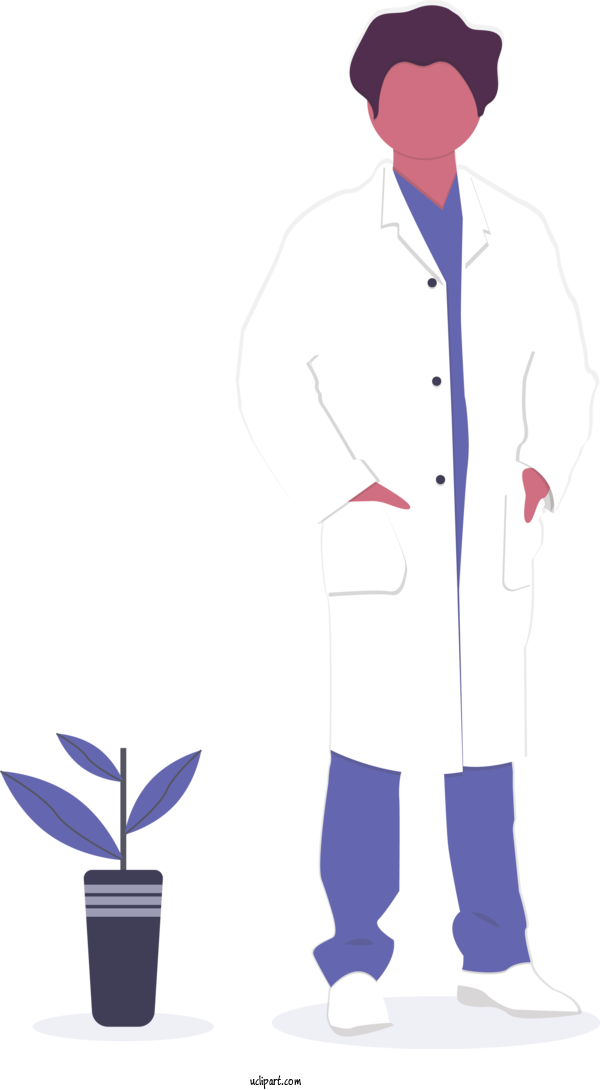 Free Occupations Uniform Standing Plant For Doctor Clipart Transparent Background