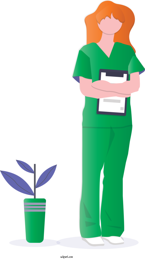 Free Occupations Green Recycling Flowerpot For Nurse Clipart Transparent Background