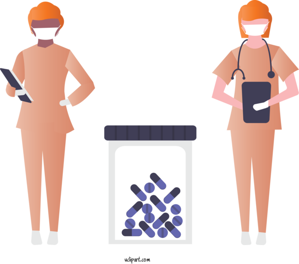 Free Occupations Standing Waist For Nurse Clipart Transparent Background