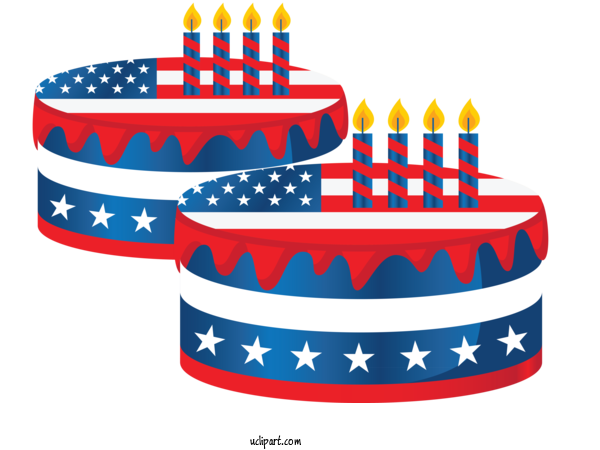 Free Holidays Birthday Candle Baking Cup Cake For Fourth Of July Clipart Transparent Background
