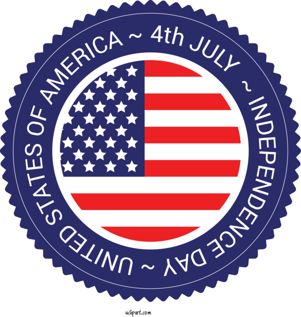 Free Holidays Emblem Logo Symbol For Fourth Of July Clipart Transparent Background