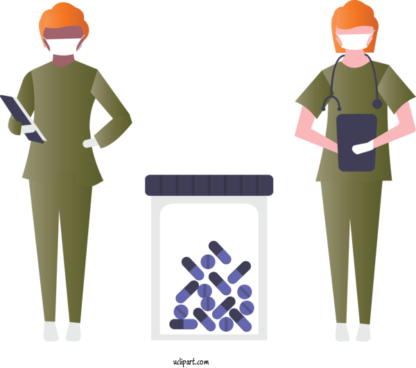 Free Occupations Standing Uniform Sleeve For Nurse Clipart Transparent Background