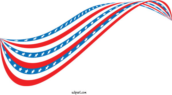 Free Holidays Line Flag For Fourth Of July Clipart Transparent Background