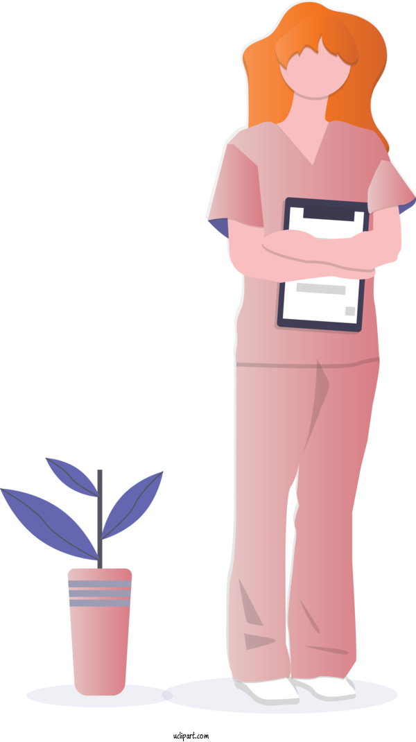 Free Occupations Cartoon Plant Costume For Nurse Clipart Transparent Background