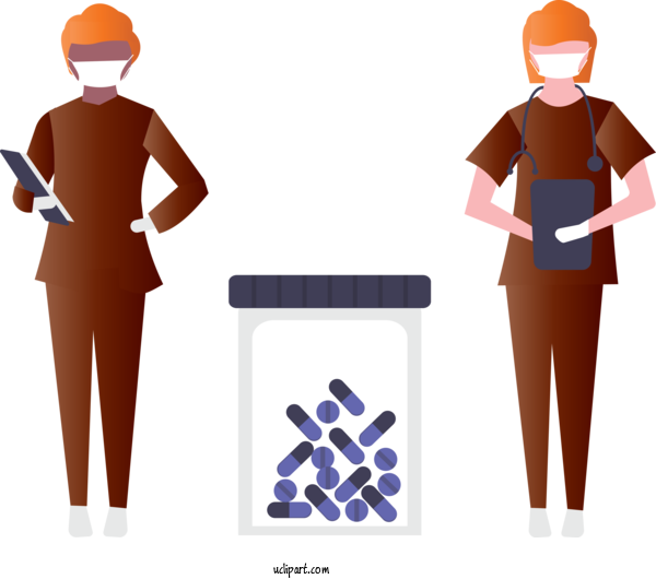 Free Occupations Standing Uniform For Nurse Clipart Transparent Background