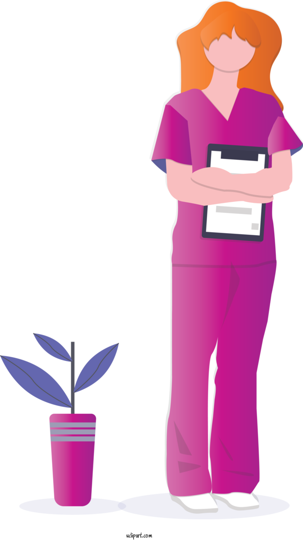 Free Occupations Plant Magenta Flower For Nurse Clipart Transparent Background