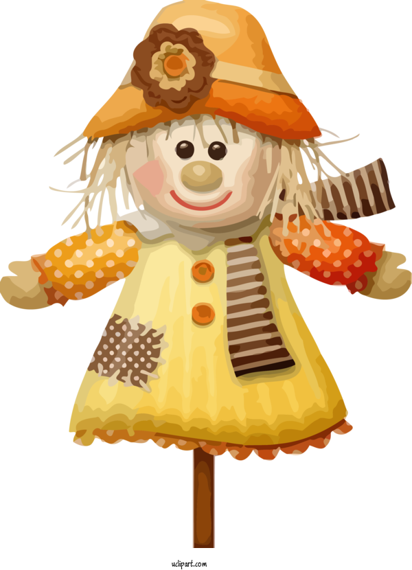 Free Holidays Scarecrow Transparency Scarecrow For Thanksgiving Clipart Transparent Background