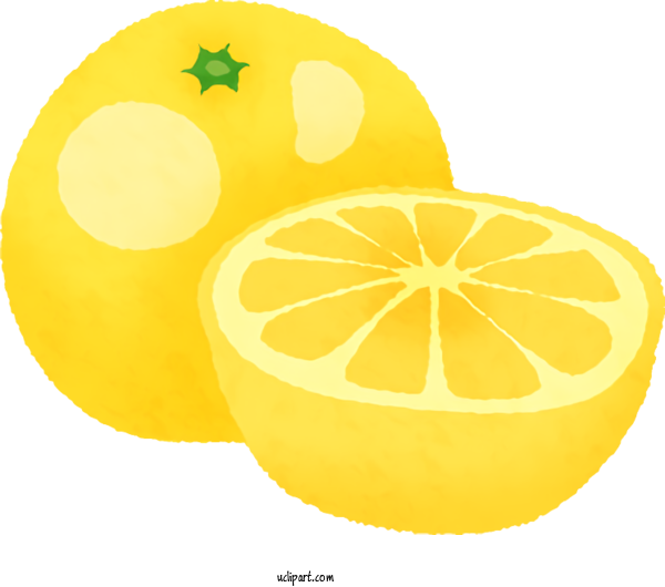 Free Food Lemon Citron Grapefruit For Fruit	 Clipart Transparent Background
