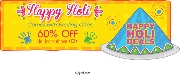 Free Holidays Party Hat Font Line For Holi Clipart Transparent Background