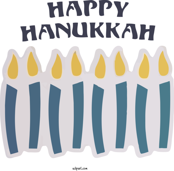Free Holidays Yellow Font Line For Hanukkah Clipart Transparent Background