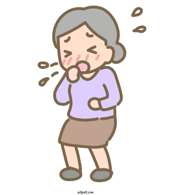 Free Medical Cough Common Cold Cartoon For Sick Clipart Transparent Background