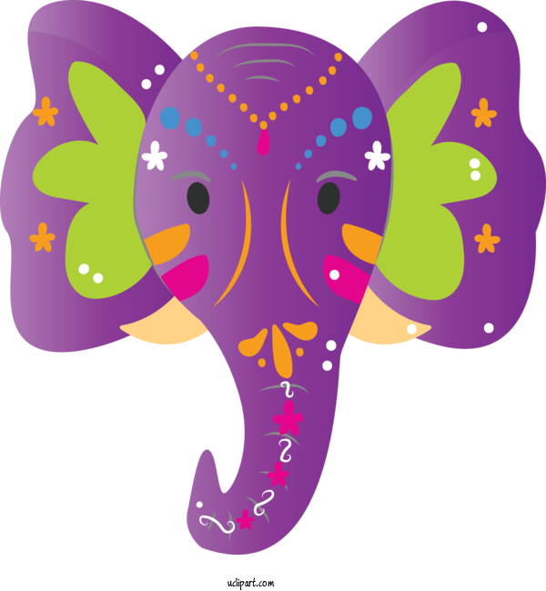 Free Holidays Indian Elephant Pink M Meter For Holi Clipart Transparent Background