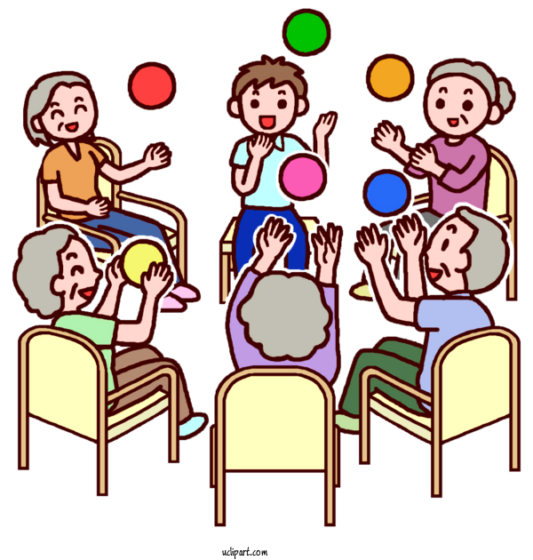 Free People Social Group Chair For Elderly Clipart Transparent Background