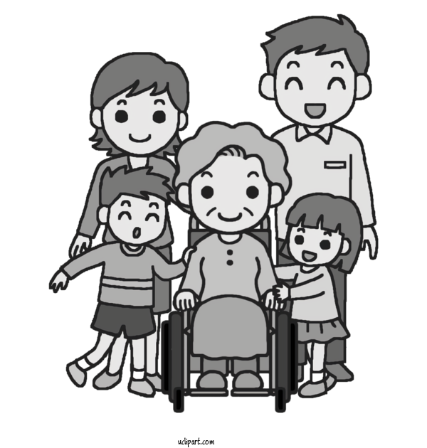Free People Family Drawing For Elderly Clipart Transparent Background