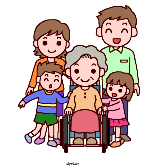Free People Family For Elderly Clipart Transparent Background