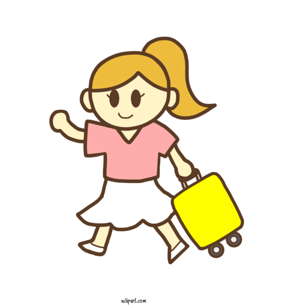 Free Activities Cartoon Character Yellow For Traveling Clipart Transparent Background