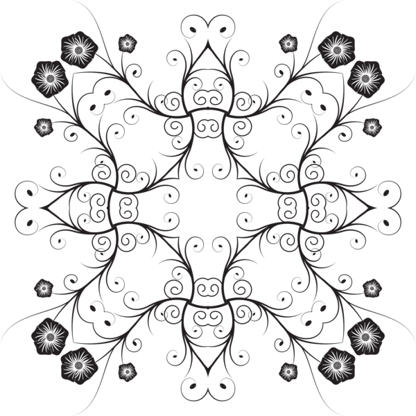 Free Plant Black And White Leaf Symmetry Clipart Clipart Transparent Background