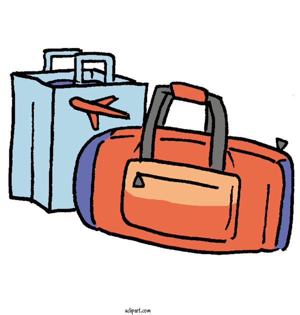 Free Activities Bag Hand Luggage Design For Traveling Clipart Transparent Background