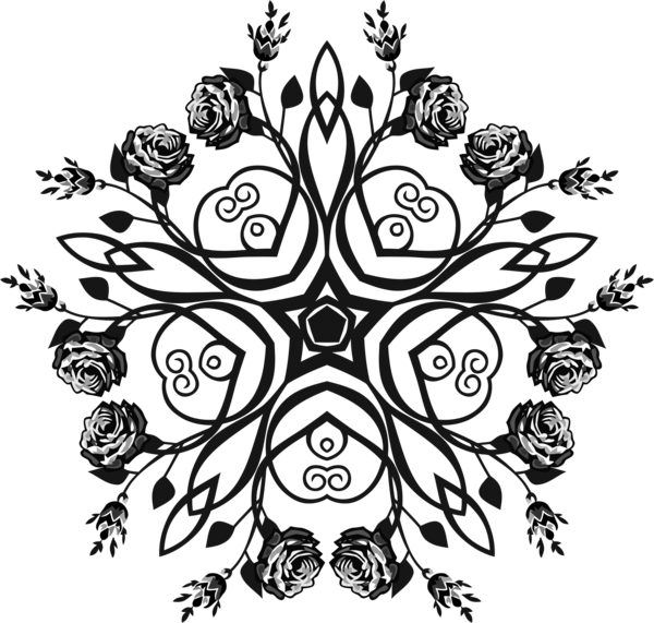 Free Plant Flower Black And White Flora Clipart Clipart Transparent Background