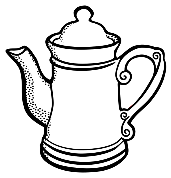 Free Plant Teapot Black And White Serveware Clipart Clipart Transparent Background