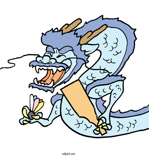 Free Animals Cartoon Line Art Character For Dragon Clipart Transparent Background
