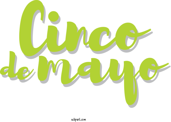 Free Holidays Logo Font Green For Cinco De Mayo Clipart Transparent Background