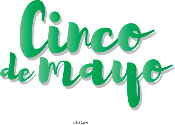 Free Holidays Logo Font Green For Cinco De Mayo Clipart Transparent Background