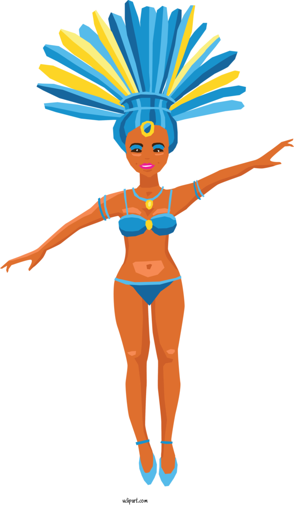 Free Holidays Cartoon Character Line For Brazilian Carnival Clipart Transparent Background