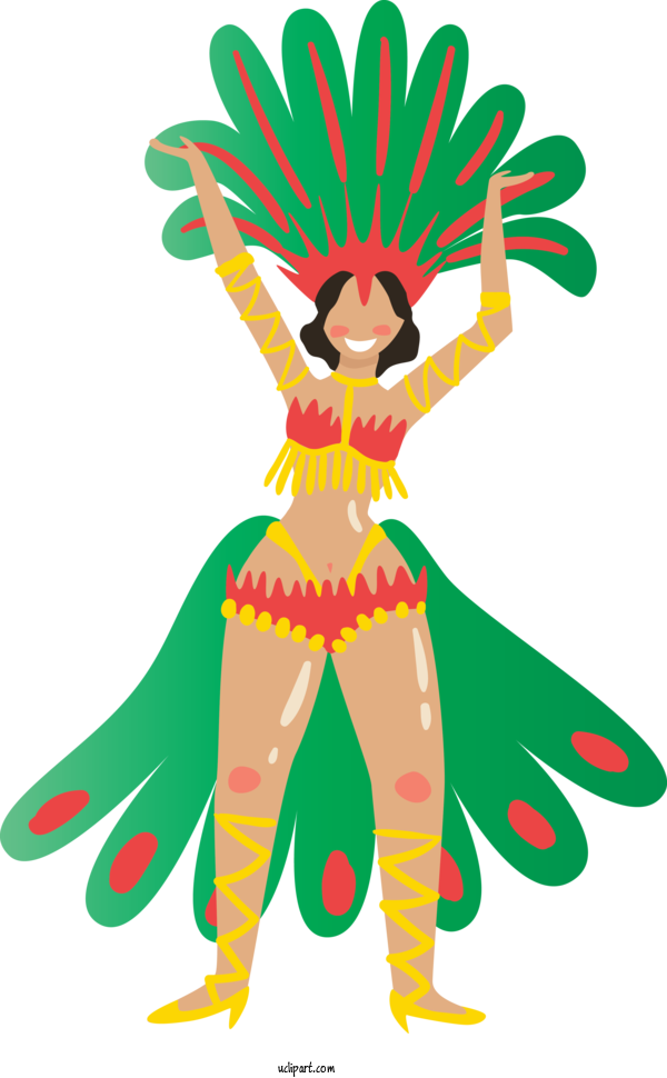 Free Holidays Leaf Cartoon Green For Brazilian Carnival Clipart Transparent Background