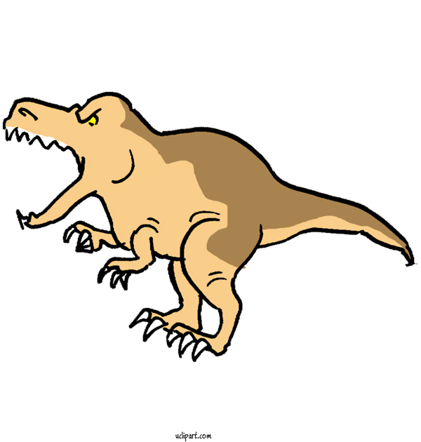 Free Animals Tyrannosaurus Line Art Cartoon For Dinosaur Clipart Transparent Background