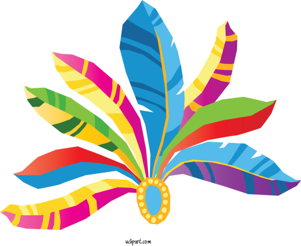 Free Holidays Leaf Flower Line For Brazilian Carnival Clipart Transparent Background