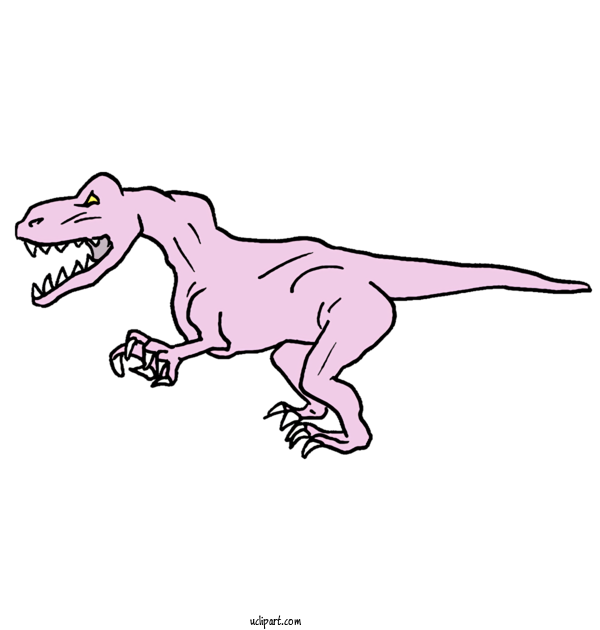 Free Animals Tyrannosaurus Velociraptor Line For Dinosaur Clipart Transparent Background