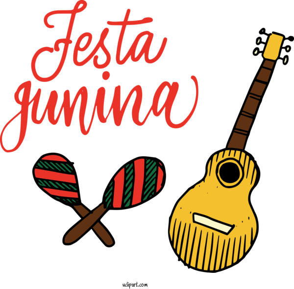 Free Holidays Line Art Guitar Acoustic Guitar For Brazilian Festa Junina Clipart Transparent Background