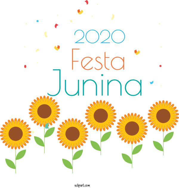 Free Holidays Floral Design Cut Flowers Sunflower Seed For Brazilian Festa Junina Clipart Transparent Background