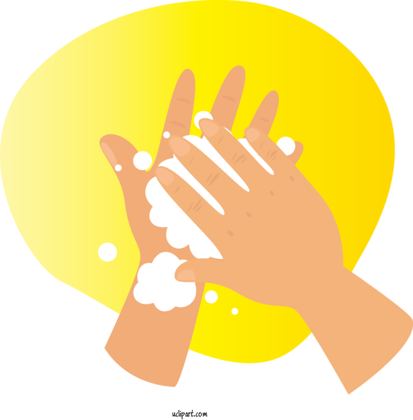 Free Holidays Hand Model Yellow Line For Global Handwashing Day Clipart Transparent Background