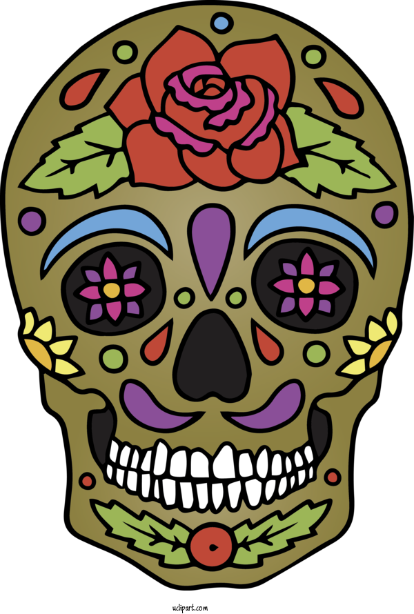 Free Holidays Skull Art Visual Arts Abstract Art For Cinco De Mayo Clipart Transparent Background