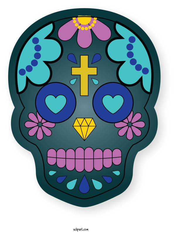Free Holidays Drawing Skull Art Day Of The Dead For Cinco De Mayo Clipart Transparent Background