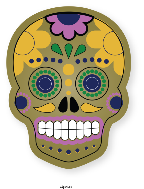 Free Holidays Skull Art Drawing Logo For Cinco De Mayo Clipart Transparent Background